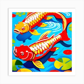 Carp Fish Painting Art Print