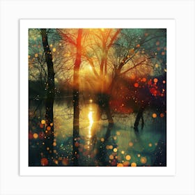 Sunset In The Forest 3 Art Print