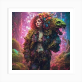 Botanical Beauty and the Monster Beast 3 Art Print