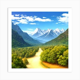 Road In The Mountains Art Print