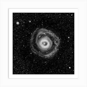 Black and White Spiral Galaxy Art Print