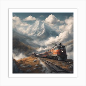 Train In The Mountains Art Print