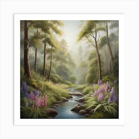 Stream In The Woods 1 Art Print