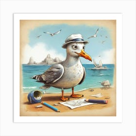 Seagull On The Beach 12 Art Print