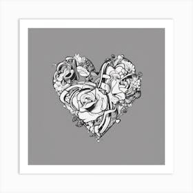 Heart Of Roses Art Print