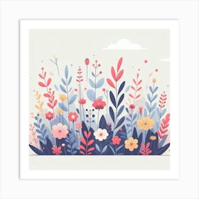 bushes of flowers Art Print