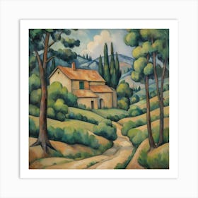 Rustic Romance Painting Inspired By Paul Cezanne Art P 1 Art Print