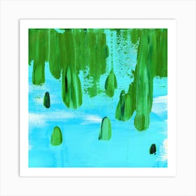 Drops - Teal Art Print