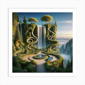 Waterfall In The Forest Art Print