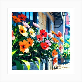 Default Happy Flowers Art Print 1 Art Print