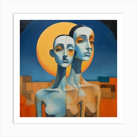 Two Women In The Desert 2 Art Print