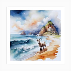 Goat On The Beach Art Print