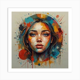 Girl With Paint Splatters Art Print