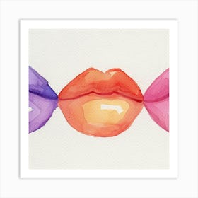 Watercolor Kisses Art Print