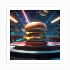 Burger In Space 10 Art Print