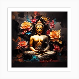 Buddha In a meditative pose,peace in chaos Art Print