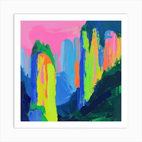 Colourful Abstract Zhangjiajie National Forest China 4 Art Print