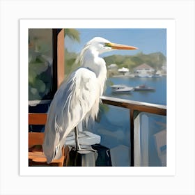 White Egret Art Print