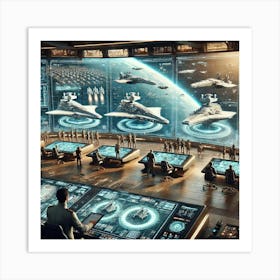 A Highly Detailed Futuristic Scene Showing The Mar Retry Art Print