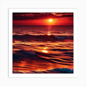 Sunset Over The Ocean 81 Art Print