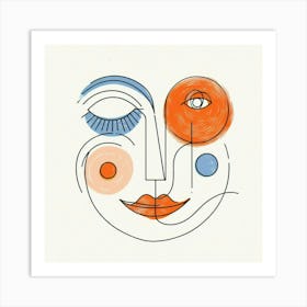 Abstract Face Of A Woman Art Print