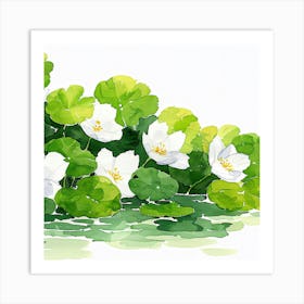 Watercolor Lotus Flower Art Print