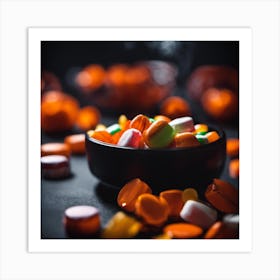 Halloween Candy Bowl Art Print