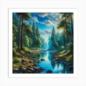 River In The Forest 6 Art Print