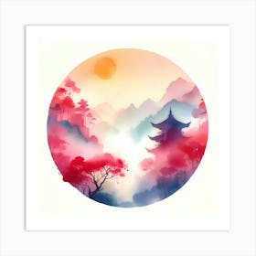 Chinese Landscape Painting 13 Art Print