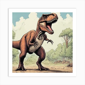 T-Rex Dinosaur Art Print