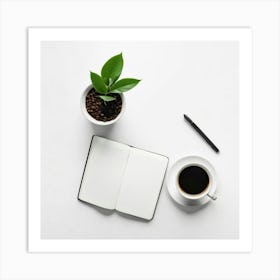 Coffee And Notebook 5 Art Print