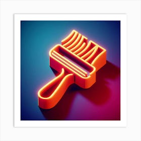 Neon Brush - Neon Brush Stock Videos & Royalty-Free Footage Art Print