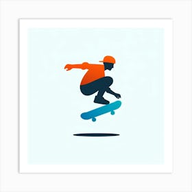 Skateboarder In The Air Art Print