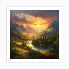 Deep Valleys 4 Art Print