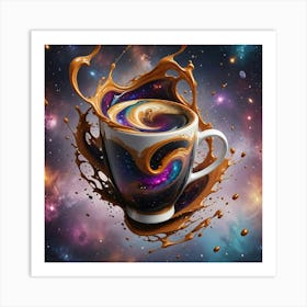 Coffee Splash In Space 1 Art Print