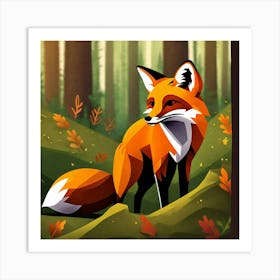 Fox In The Forest 10 Art Print