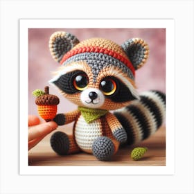 Amigurumi, raccoon 3 Art Print