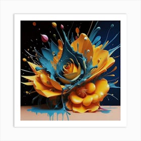 Splash flowers spring 3 Art Print