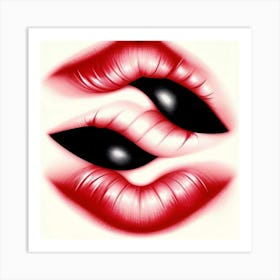 Kissing Lips 2 Art Print