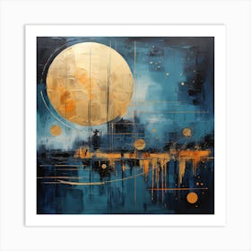 Moon And Stars Art Print