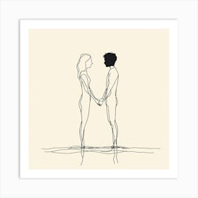 Couple Holding Hands Art Print