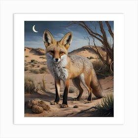 Fox In The Desert Art Print