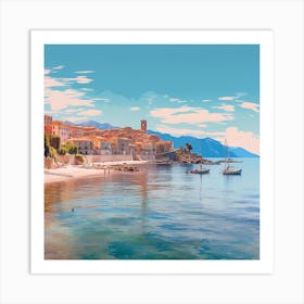 Enchanted Shores: Palazzo's Pastels Art Print