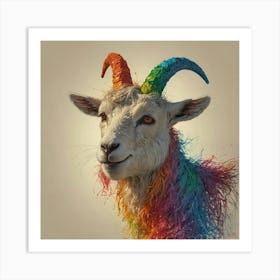 Rainbow Goat 3 Art Print