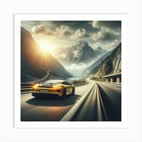 Porsche Gt3 yellow Art Print