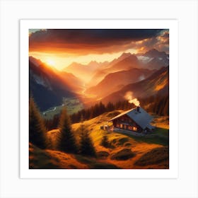 House In The Mountains 1 Art Print