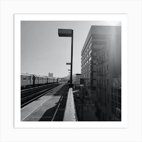 Black And White Train Art Print