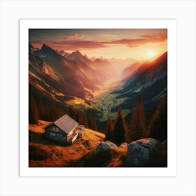 Sunset In The Mountains 10 Art Print