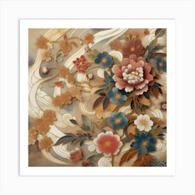 Asian Floral Painting 1 Art Print