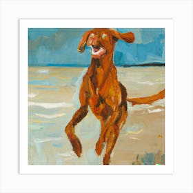 Dog On The Beach 4 Art Print